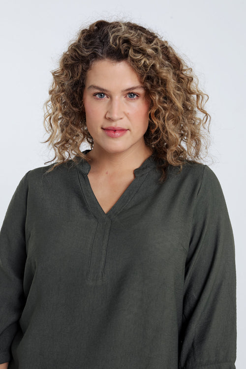 Robe tunique unie-Paprika-3
