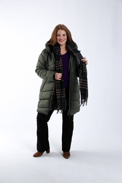 Doudoune longue unie-Paprika-9