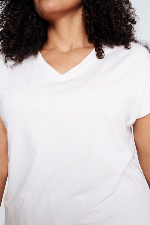 T-shirt uni en viscose-Paprika-6