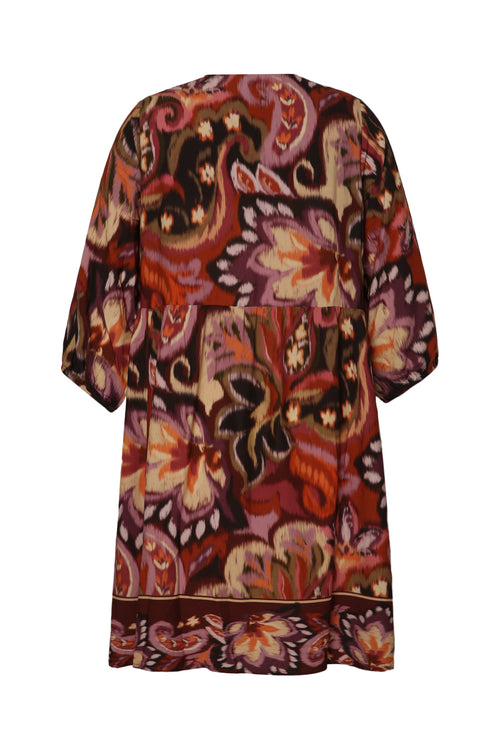 Robe en viscose imprimé cachemire-Paprika-9