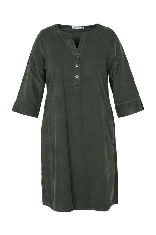 Robe tunique en velours uni-Paprika-1