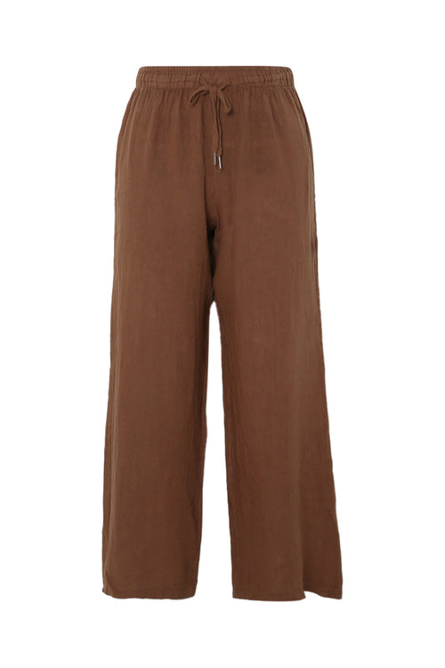 Pantalon en lin uni-Paprika-10