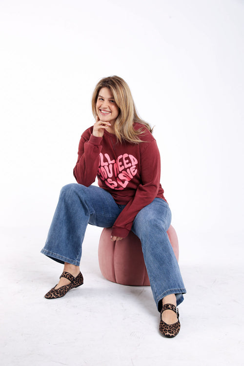 Sweat coeur avec message-Paprika-6