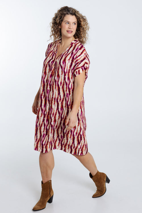 Robe en viscose imprimé ethnique-Paprika-7