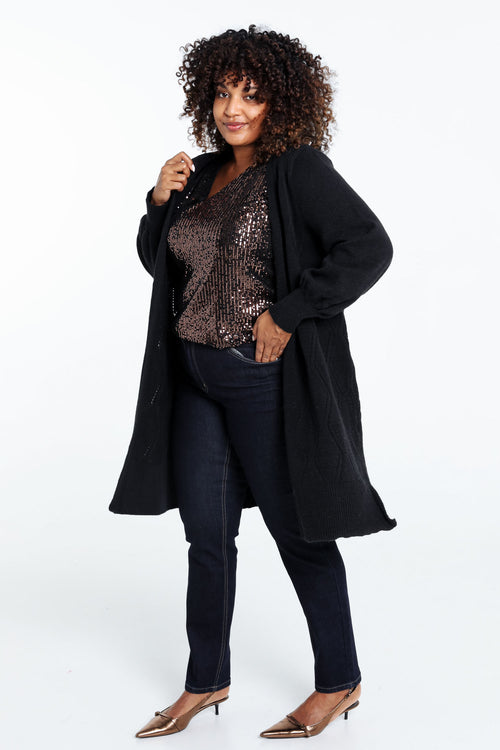 Long cardigan uni-Paprika-7