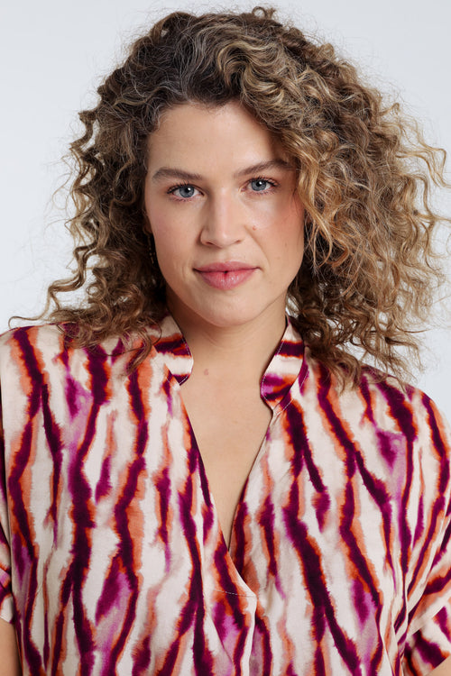 Robe en viscose imprimé ethnique-Paprika-3