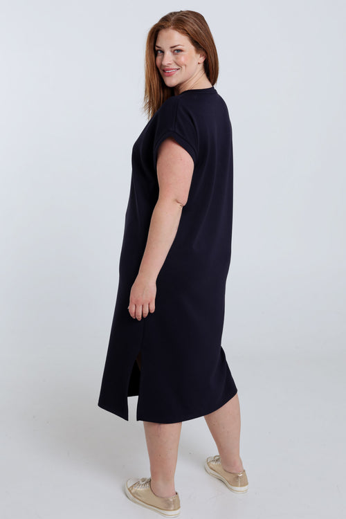 Robe longue unie en viscose-Paprika-2