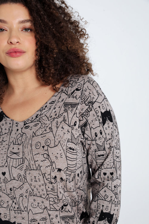 Pull imprimé chats-Paprika-5