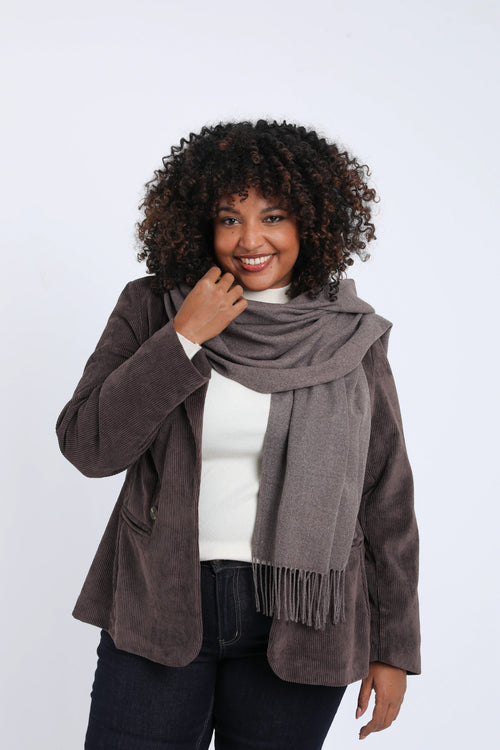 Écharpe unie en viscose et cachemire-Paprika-9