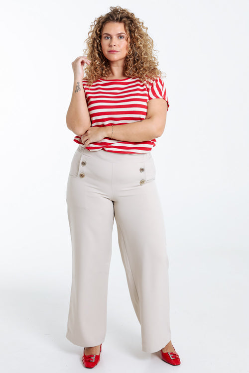 Pantalon 7/8 avec boutons décoratifs-Paprika-7