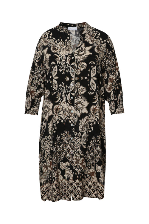 Robe courte en viscose imprimé floral-Paprika-11