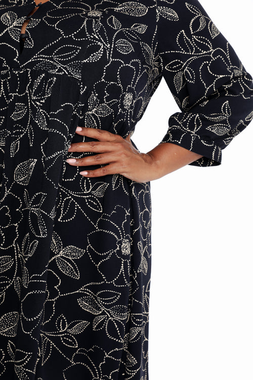 Robe courte en viscose imprimé fleuri-Paprika-7