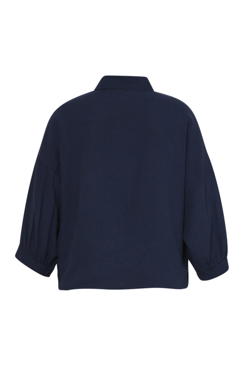 Chemise à nouer en lin et viscose unie-Paprika-8