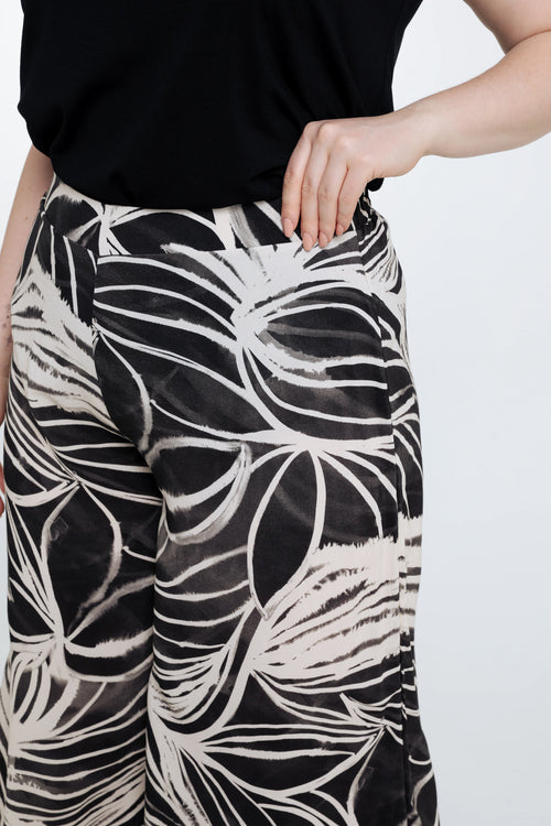 Pantalon feuillage en viscose-Paprika-3