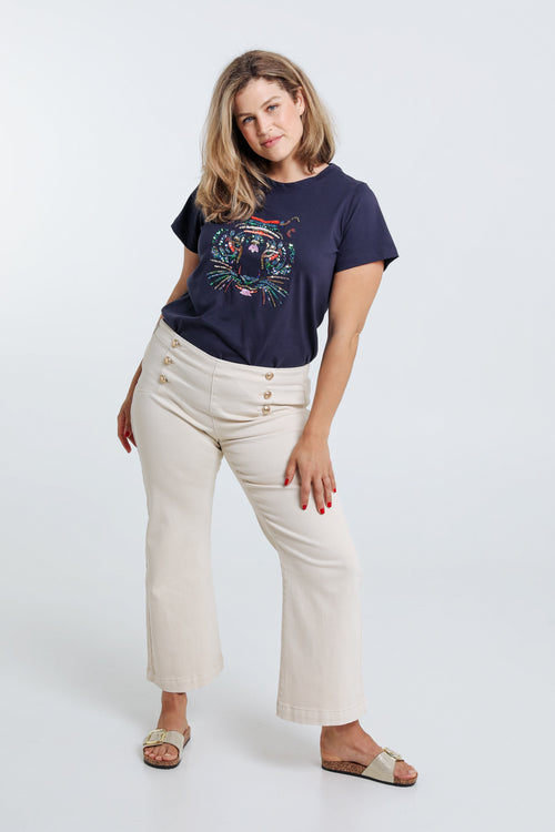 Pantalon Palazzo avec 6 boutons-Paprika-8