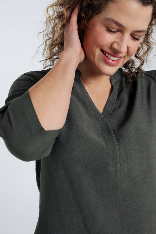 Robe tunique unie-Paprika-5