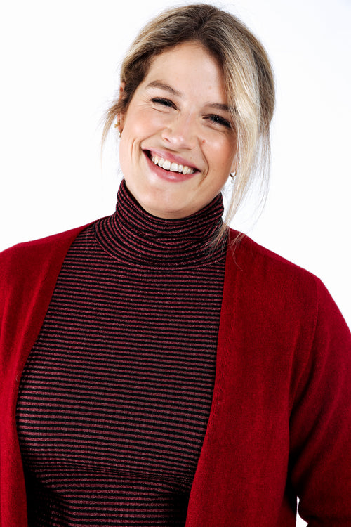 Cardigan en viscose uni-Paprika-2