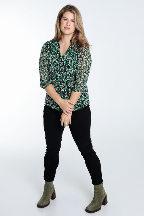 T-shirt imprimé feuilles-Paprika-9