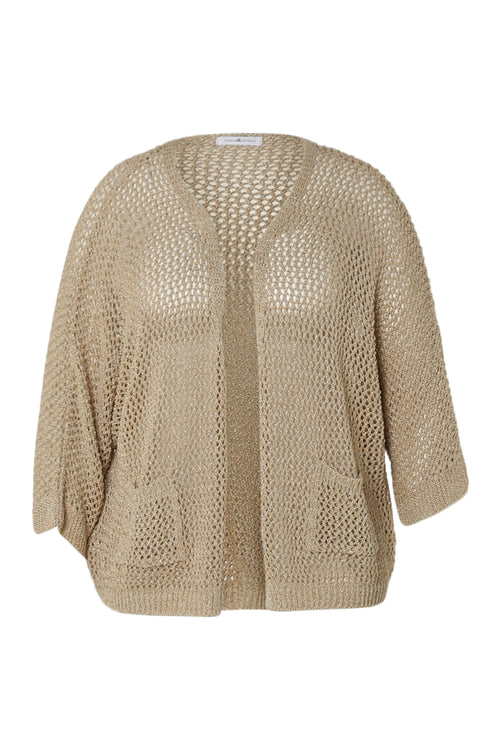 Gilet ajouré uni en viscose-Paprika-10