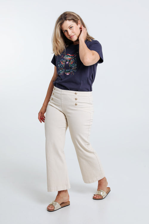 Pantalon Palazzo avec 6 boutons-Paprika-7