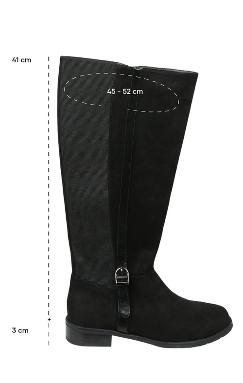 Bottes cavalières plates en suédine-Paprika-6