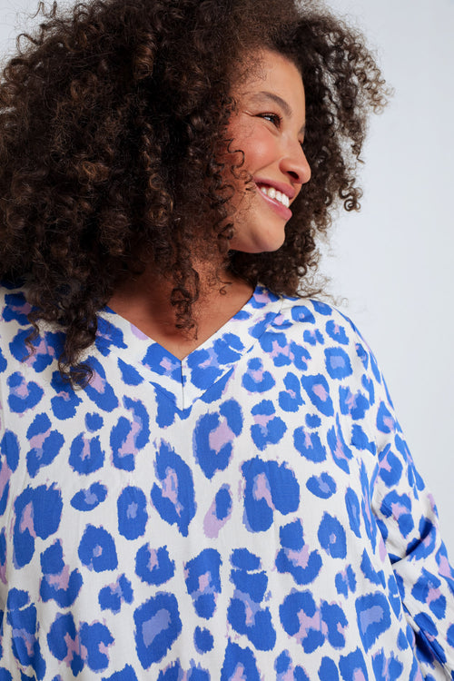 Blouse en viscose imprimé peau de bête-Paprika-5