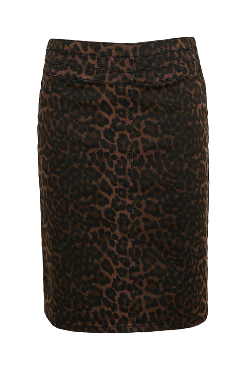Jupe droite imprimé léopard-Paprika-10