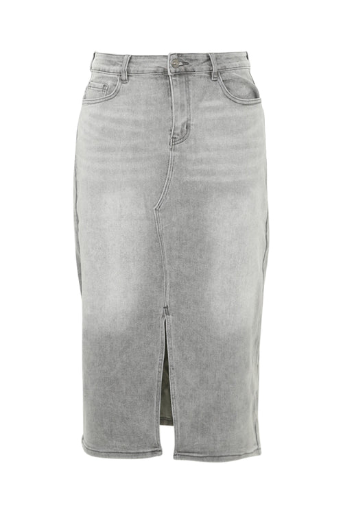 Jupe fendue en jeans-Paprika-10