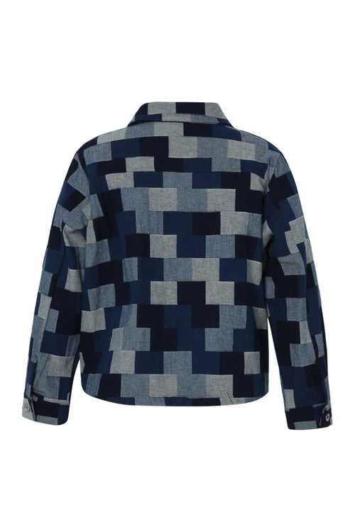 Veste en jeans dessin patch-Paprika-11