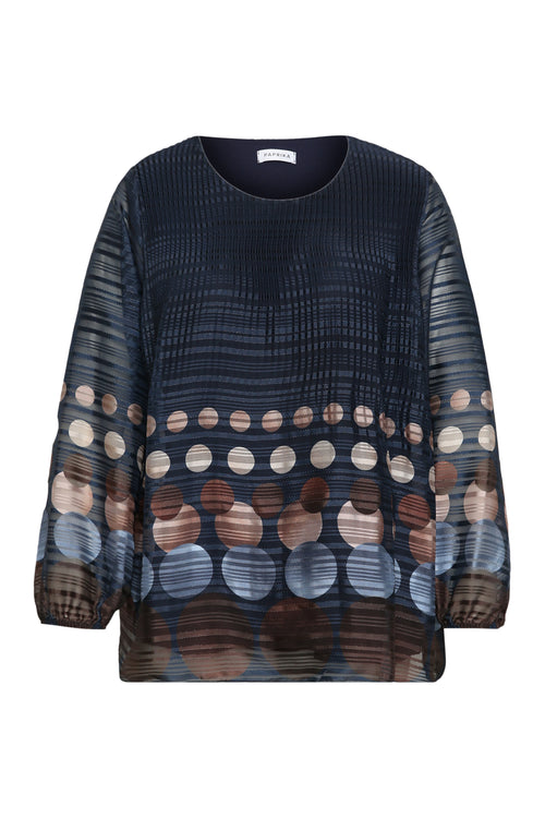 Blouse plissée imprimé ronds-Paprika-1