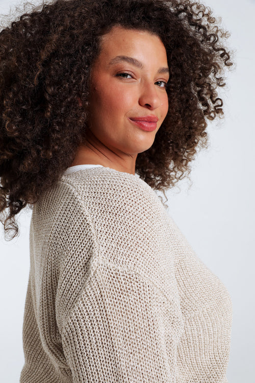 Cardigan boutonné uni-Paprika-3