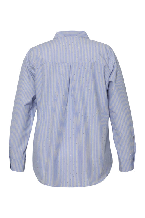 Chemise en popeline rayée et strass-Paprika-8