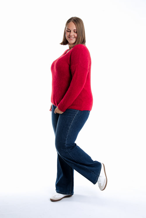 Pull avec alpaga uni-Paprika-6