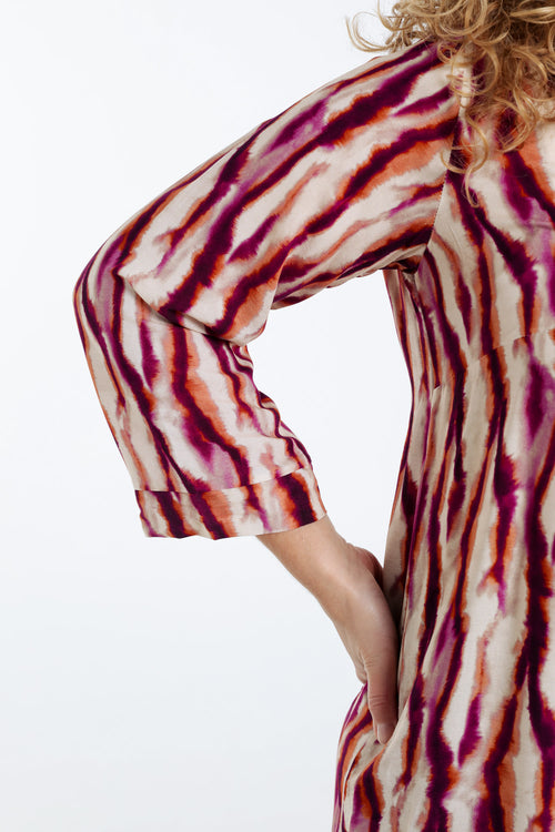 Blouse en viscose imprimé tie and dye-Paprika-4