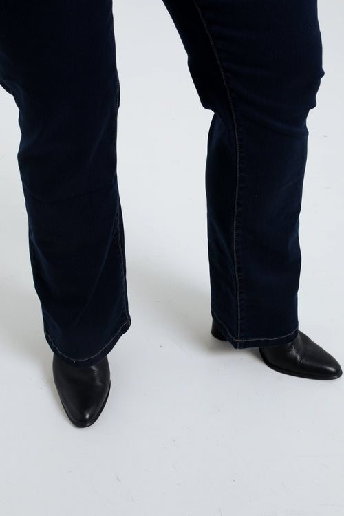 Pantalon flare brodé en coton-Paprika-5