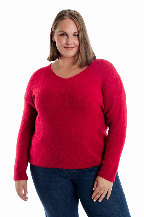 Pull avec alpaga uni-Paprika-3