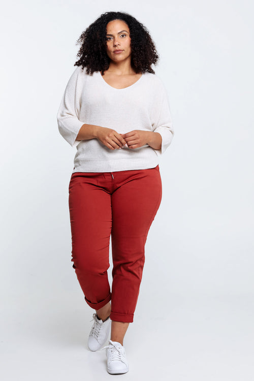 Pull  uni avec lurex-Paprika-8