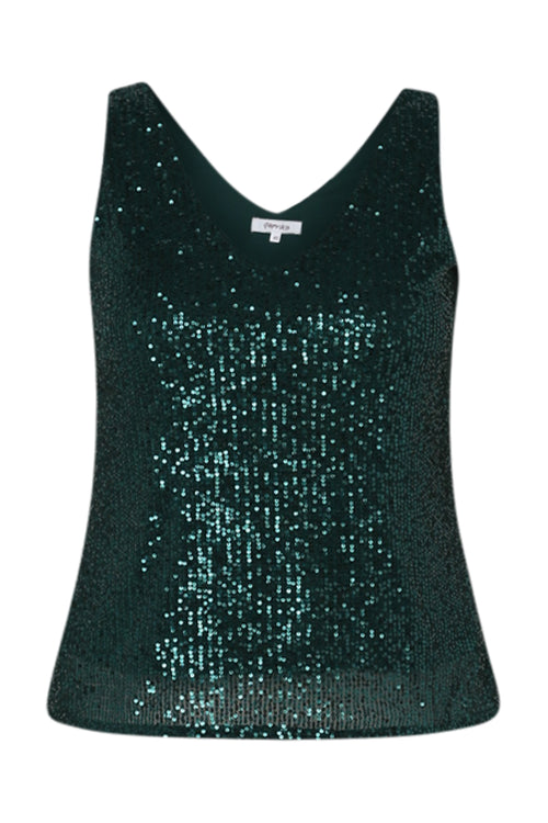 Top sans manches à paillettes-Paprika-10