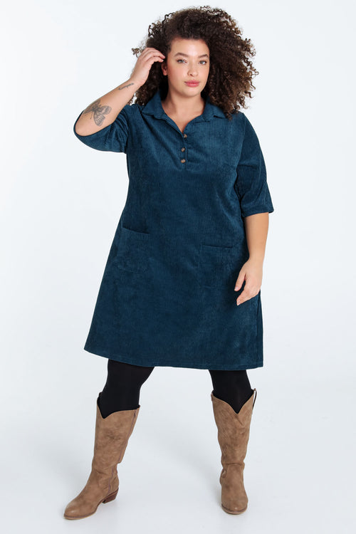 Robe courte unie en velours-Paprika-8