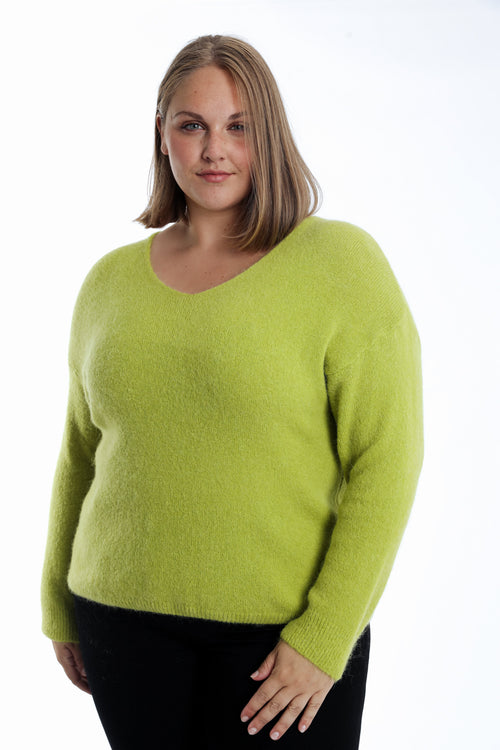 Pull avec alpaga uni-Paprika-1