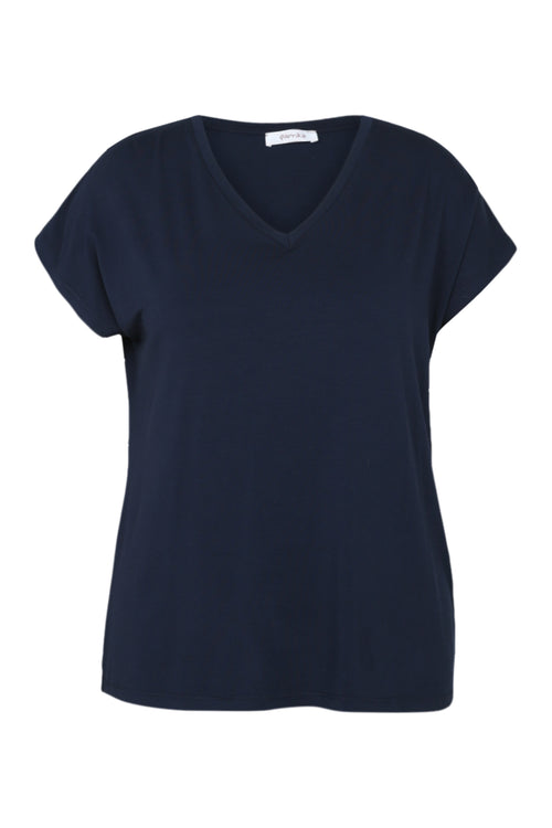 T-shirt uni en viscose-Paprika-9