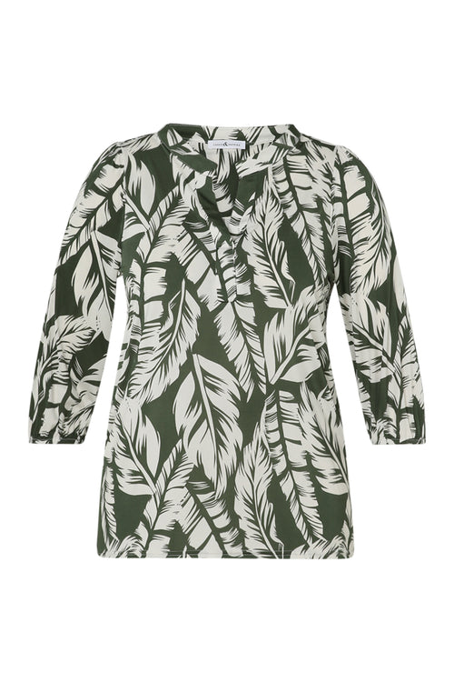 T-shirt imprimé feuilles-Paprika-10