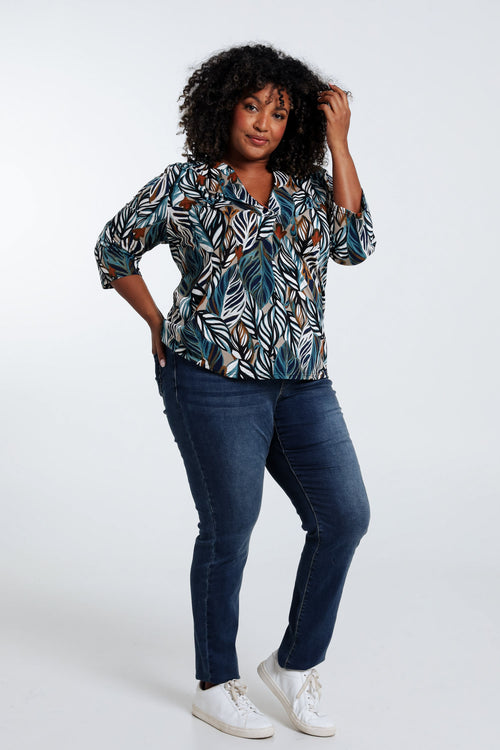 T-shirt plumes en maille gomme-Paprika-6