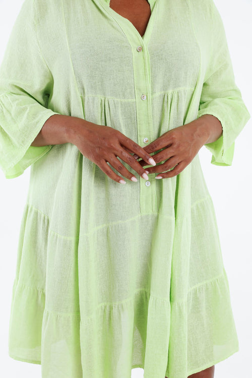 Robe tunique en gaze de coton unie-Paprika-4