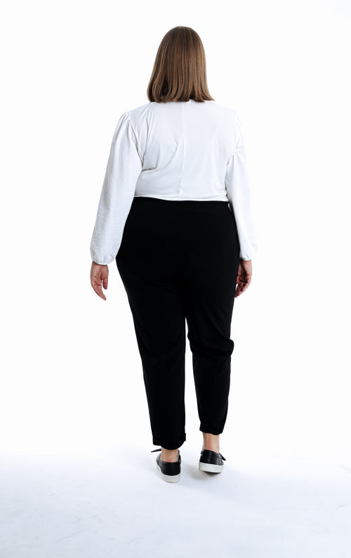 Pantalon uni détail bijoux-Paprika-2