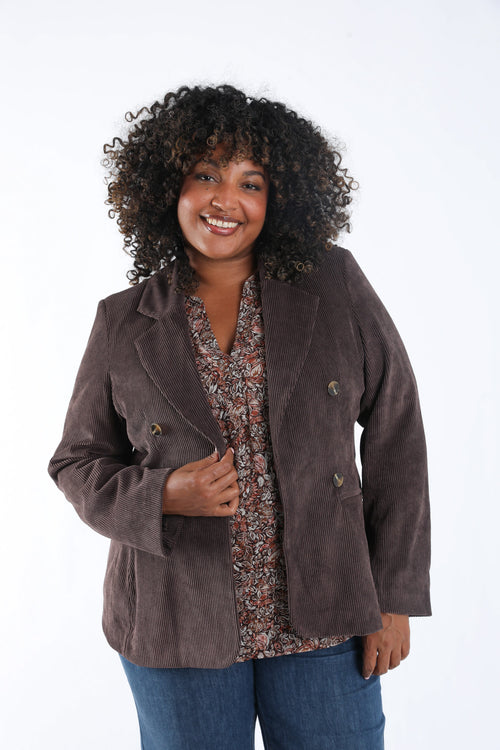 Blazer en velours-Paprika-2