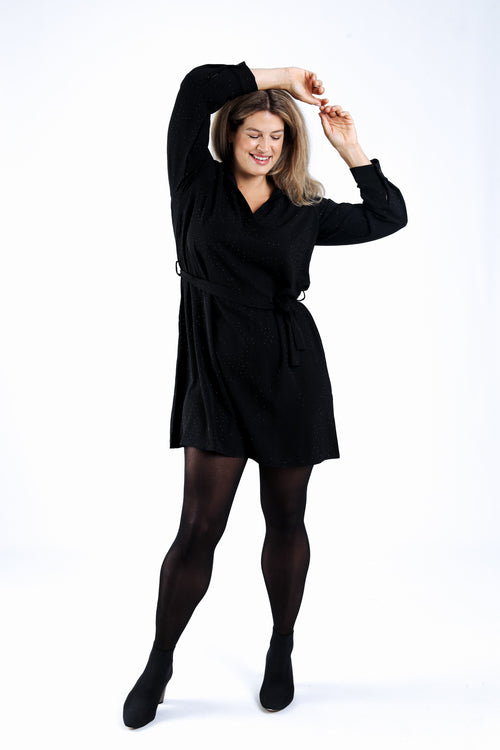 Robe unie avec strass ton sur ton-Paprika-6