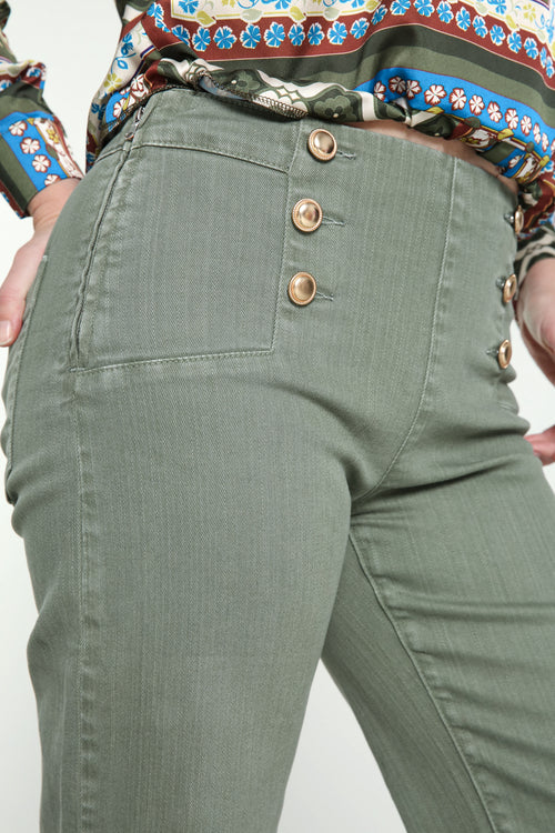 Pantalon Palazzo avec 6 boutons-Paprika-4