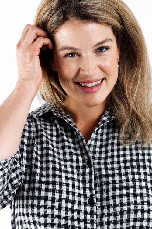 Robe longue imprimé vichy-Paprika-6