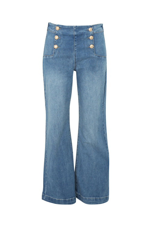 Pantalon Palazzo avec 6 boutons-Paprika-8